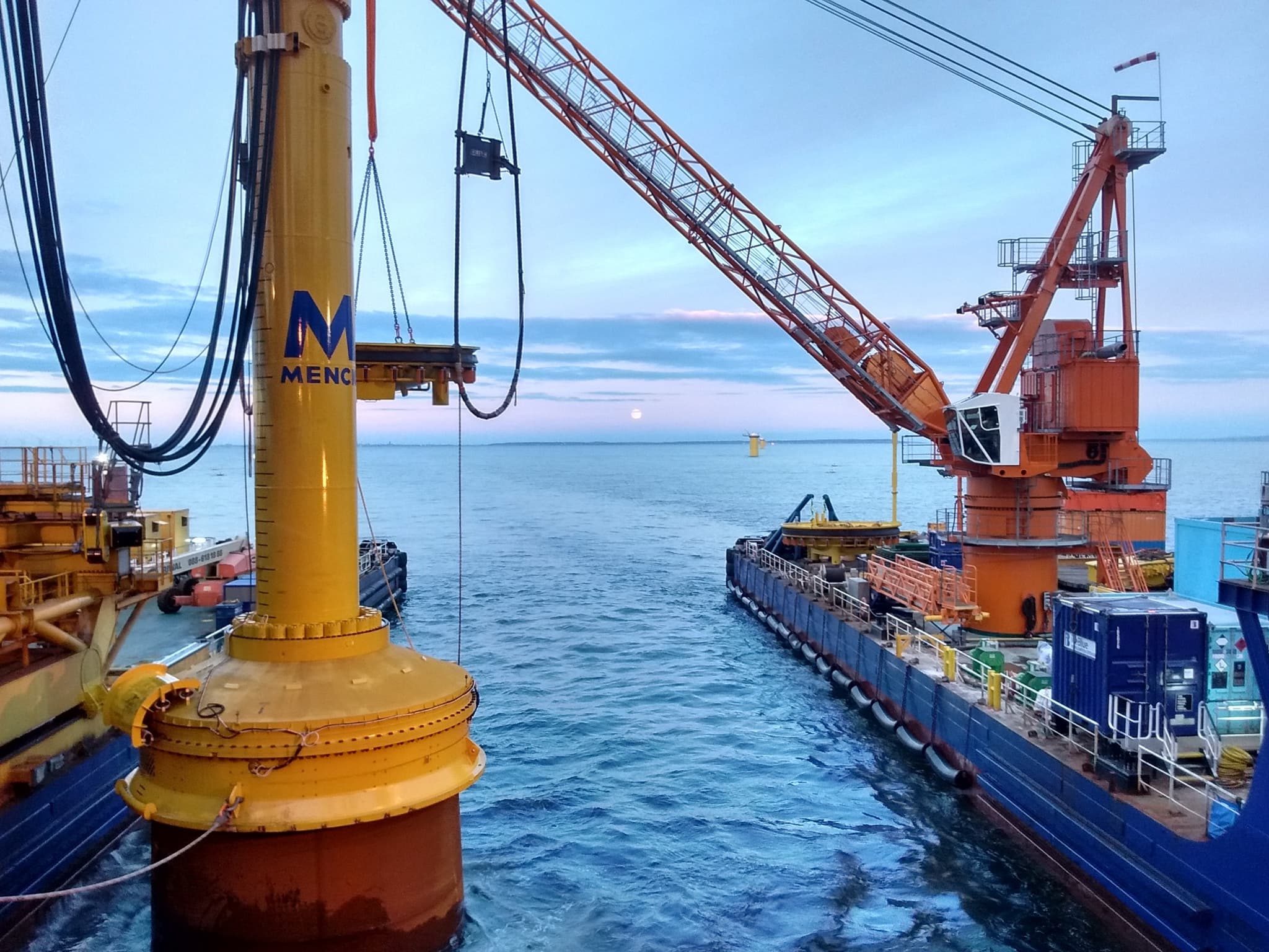 During windfarm installations, the use of noise abatement methods, such as bubble curtains or coffer dams, must be considered